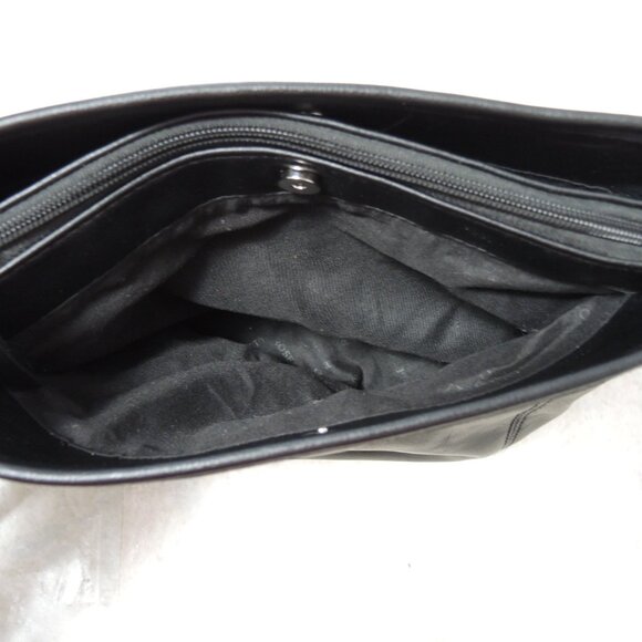 Rosetti Shoulder Bag Black Purse with Silver Tone Hardware Multiple Pockets - Picture 9 of 16